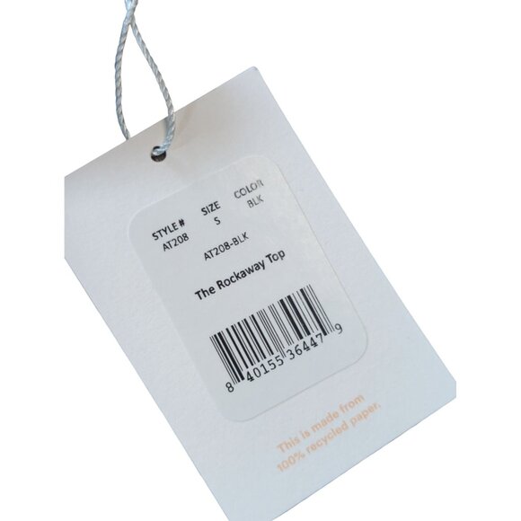 Andie Swim The Rockaway Top Black Eco Nylon Size Small - Picture 3 of 6